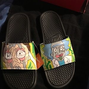 rick and morty nike slides
